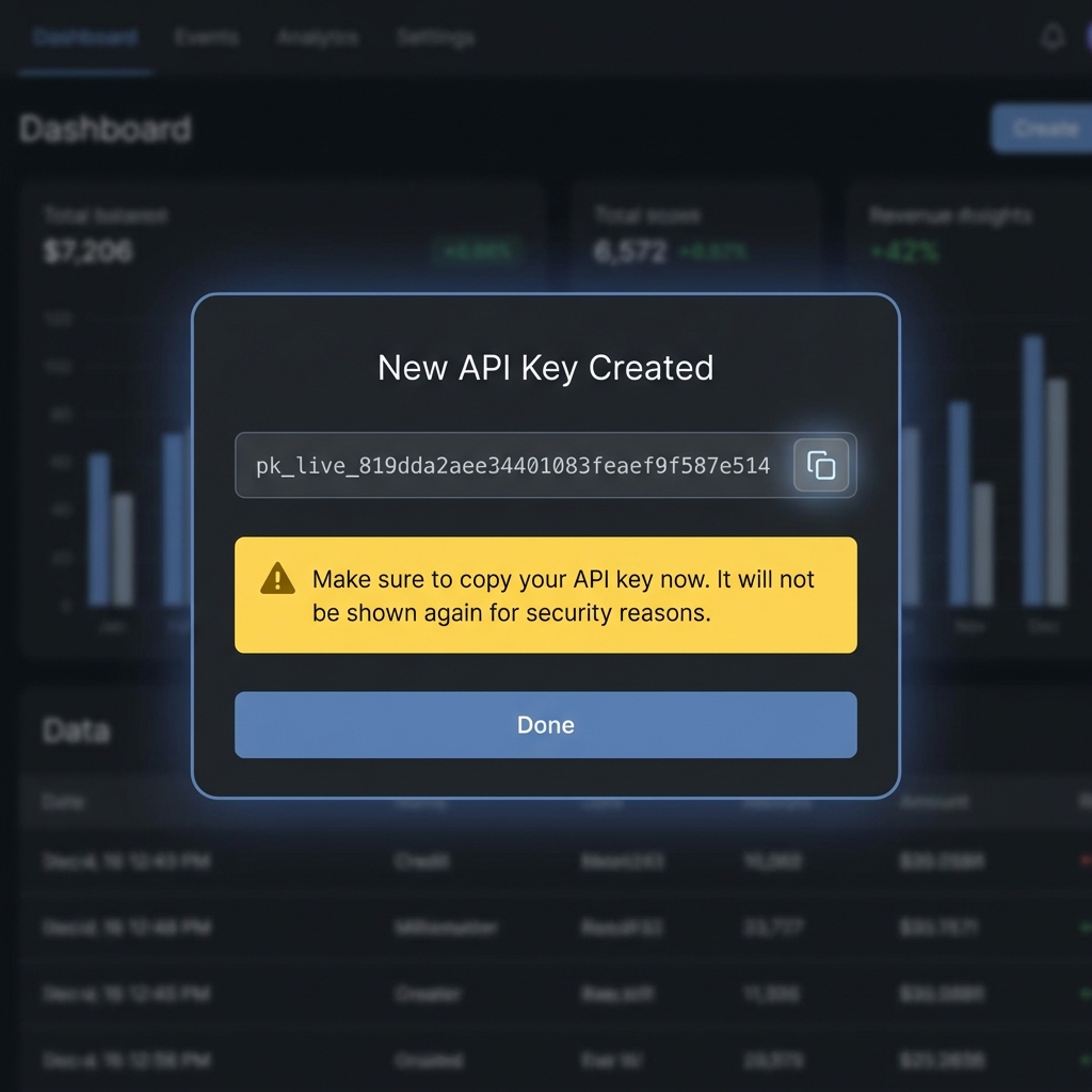 API Key Creation Modal